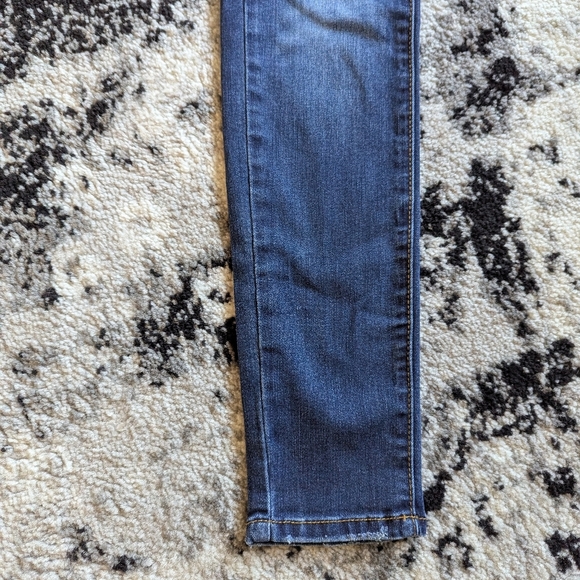 KanCan Women's 24 High Rise Button Fly Distressed Super Skinny Jean Dark Wash - Picture 6 of 10